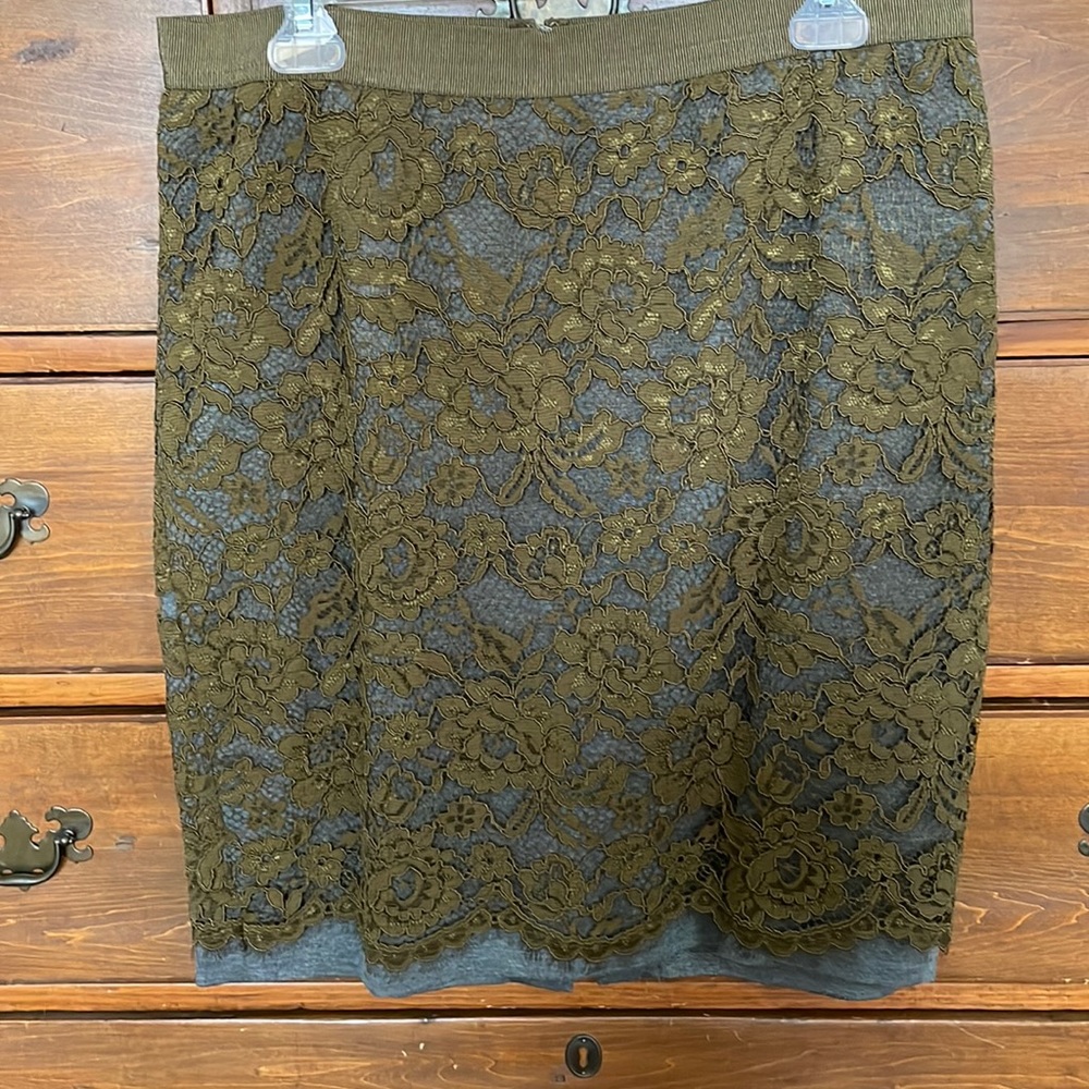 Gorgeous pencil skirt with lace overlay